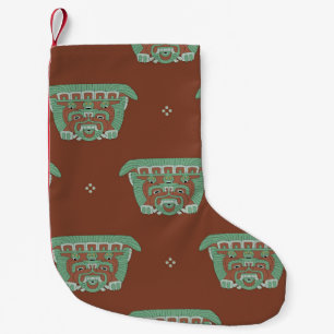 Seamless geometrical pattern with tribal motifs. H Small Christmas Stocking