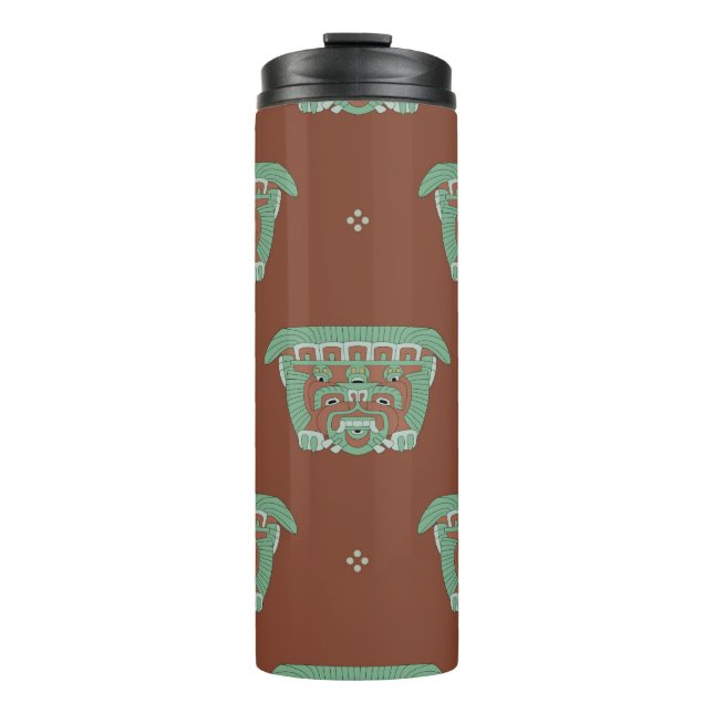 Seamless geometrical pattern with tribal motifs. H Thermal Tumbler (Front)