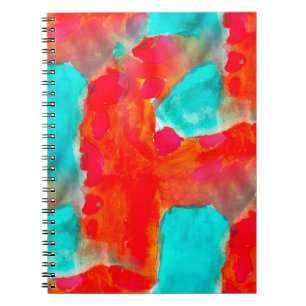 Seamless giraffe,  blue,  orange watercolor artist notebook
