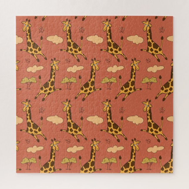Seamless Giraffe Pattern Vintage Illustration Jigsaw Puzzle (Vertical)