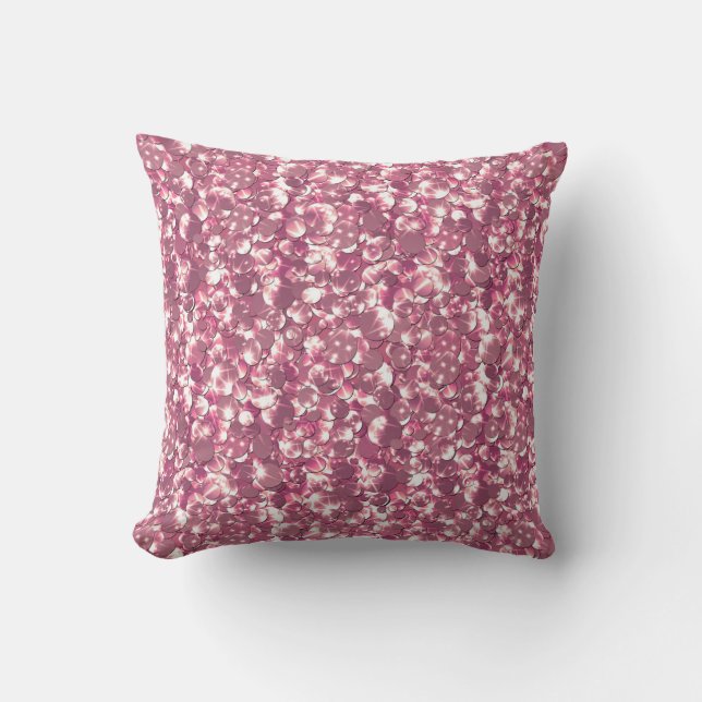 Seamless glitter sequins sparkle pink pattern circ cushion (Front)