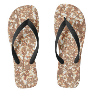 Seamless glitter sparkles sequins shimmers golden flip flops