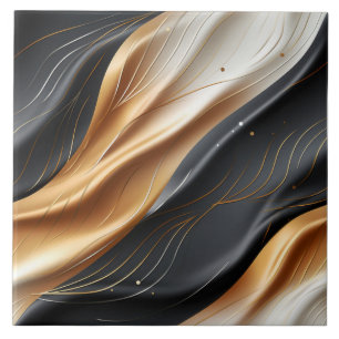 Seamless Golden and Black Silk Fabric Tile