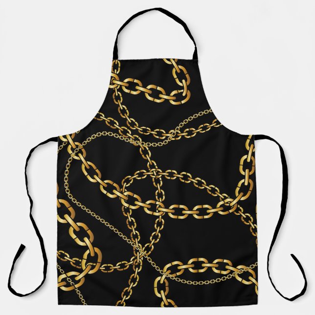 Seamless golden chain, elegant pattern. apron (Front)