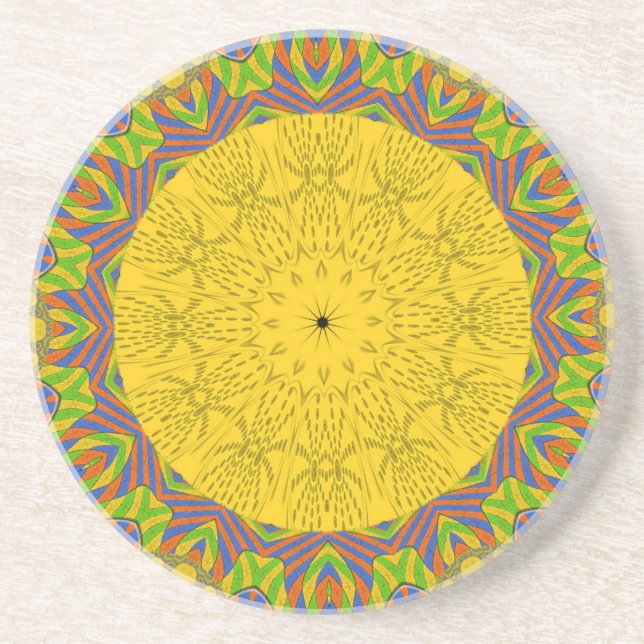 Seamless Golden ornamental. Coaster (Front)