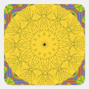 Seamless Golden ornamental. Square Sticker