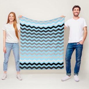 Seamless Gradient Chevron Pattern on Baby Blue Fleece Blanket