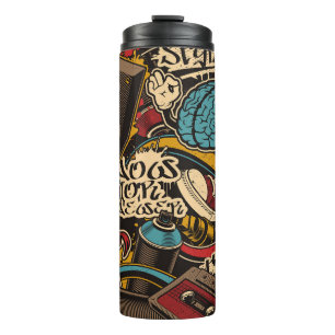 Seamless Graffiti background. Colourful seamless p Thermal Tumbler