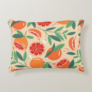 Seamless grapefruit pattern. Modern design. Vintag Decorative Cushion
