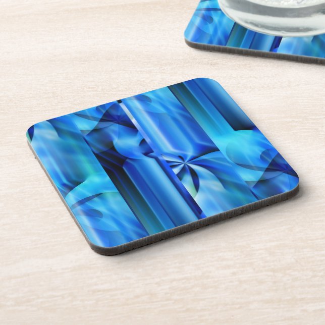 Seamless Graphic Design - blue black I Coaster (Left Side)