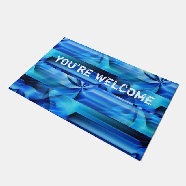 Seamless Graphic Design - blue black I Doormat (Angled)