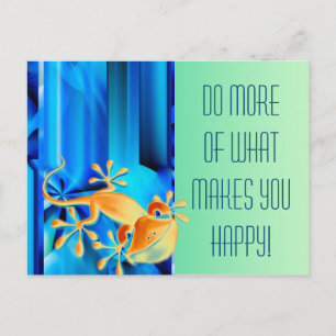 Seamless Graphic Design - blue black I & Gecko Postcard