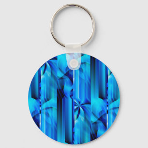 Seamless Graphic Design - blue black I Key Ring