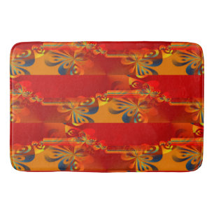 Seamless Graphic Design - red orange I Bath Mat