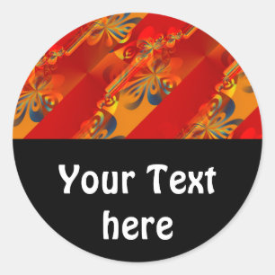 Seamless Graphic Design - red orange I Classic Round Sticker