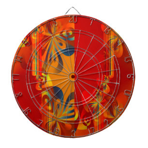 Seamless Graphic Design - red orange I Dartboard