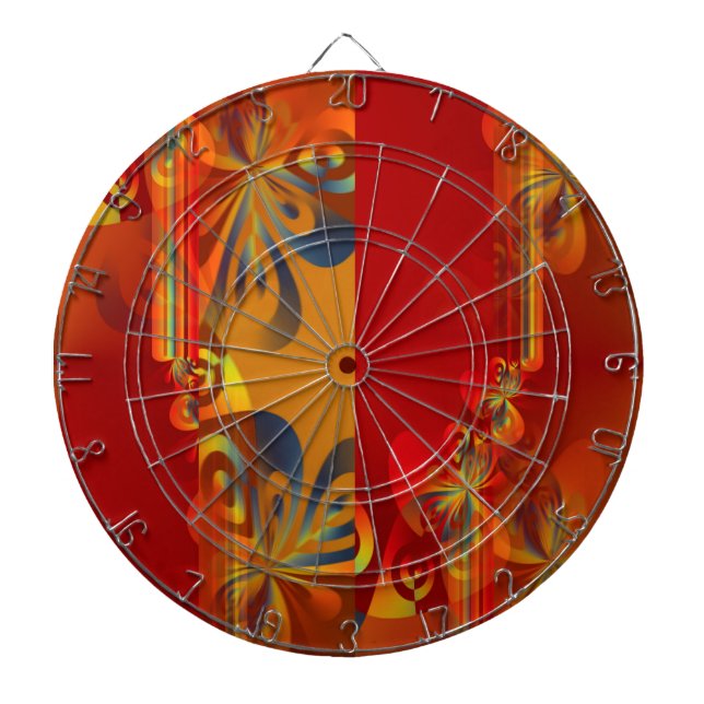 Seamless Graphic Design - red orange I Dartboard (Front)