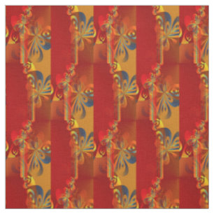 Seamless Graphic Design - red orange I Fabric