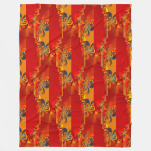 Seamless Graphic Design - red orange I Fleece Blanket