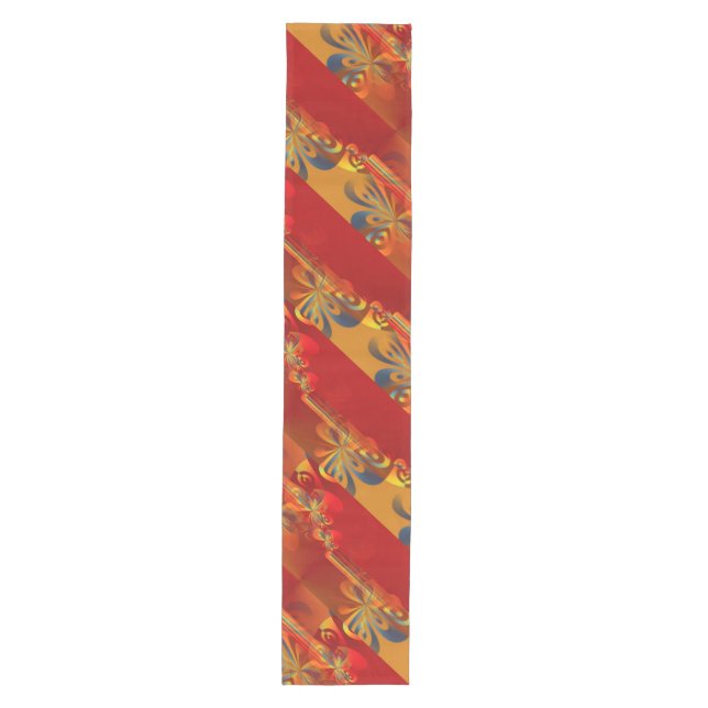 Seamless Graphic Design - red orange I Medium Table Runner (Front)