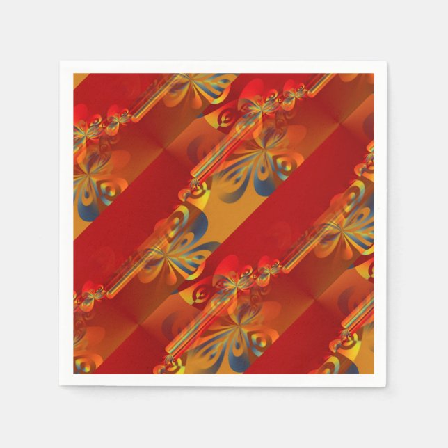 Seamless Graphic Design - red orange I Napkin (Front)