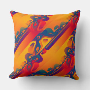 Seamless Graphic Design - yellow red I Cushion