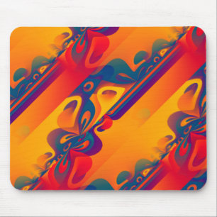 Seamless Graphic Design - yellow red I Mouse Mat