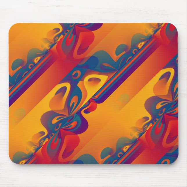 Seamless Graphic Design - yellow red I Mouse Mat (Front)
