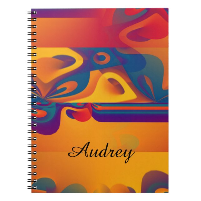 Seamless Graphic Design - yellow red I Notebook (Front)