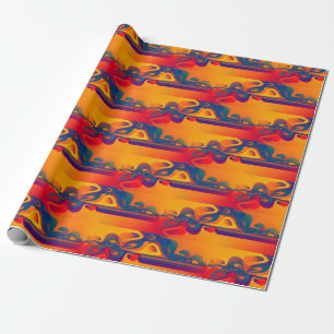 Seamless Graphic Design - yellow red I Wrapping Paper