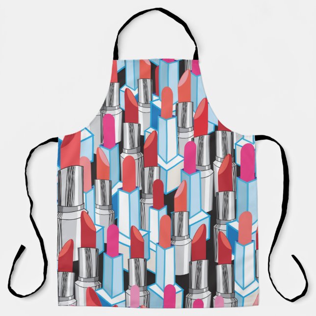 Seamless graphic pattern graphic colorful lipstick apron (Front)