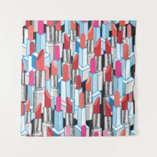 Seamless graphic pattern graphic colourful lipstic tapestry