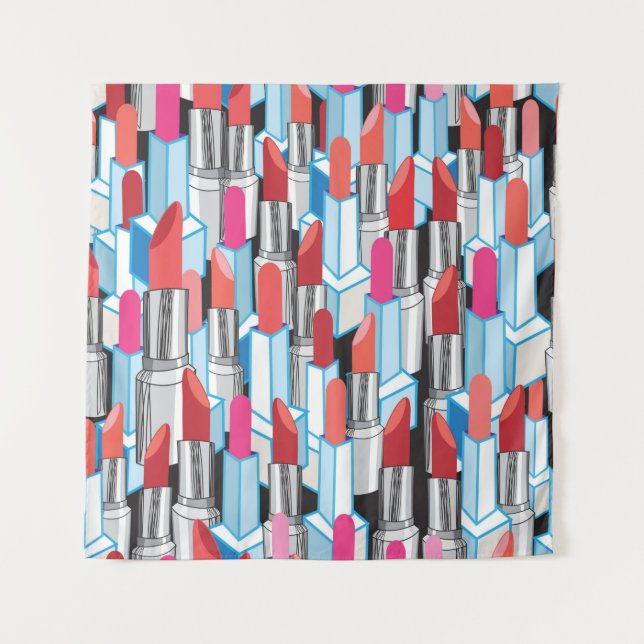 Seamless graphic pattern graphic colourful lipstic tapestry (Front)