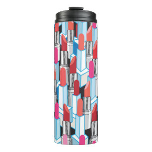 Seamless graphic pattern graphic colourful lipstic thermal tumbler