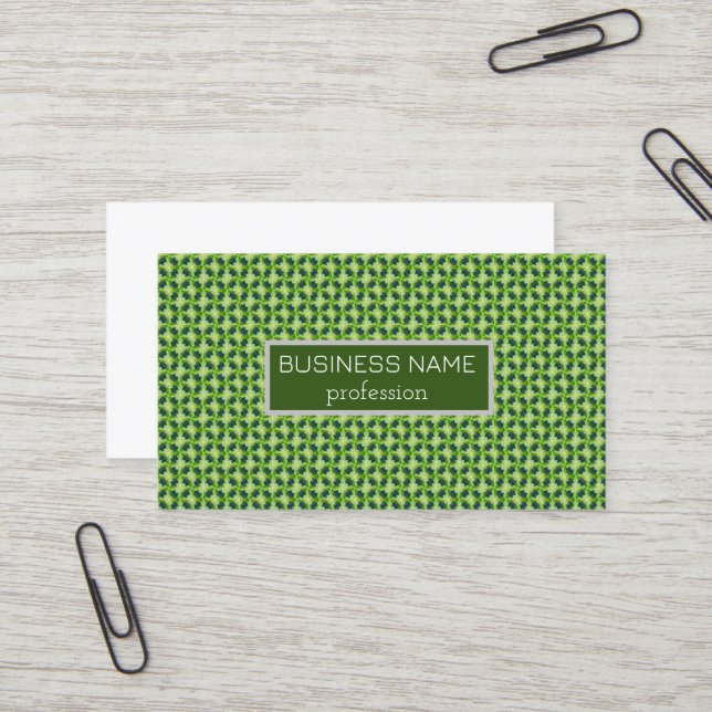 Seamless green grass pattern business card (Front/Back In Situ)