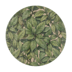 Seamless Green Leaf Botanical Vintage Pattern Cutting Board