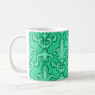 Seamless green vintage baroque pattern. Illustrati Coffee Mug