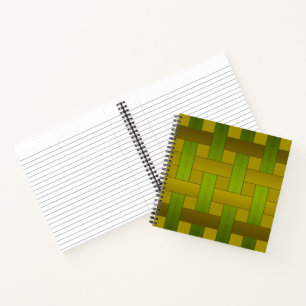 Seamless green yellow silk lined striped pattern m notebook