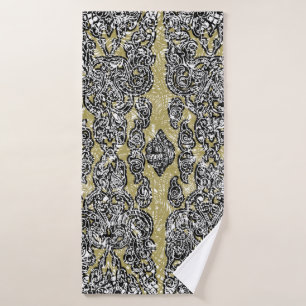  seamless grunge Cambodian floral patternethnic,ab Bath Towel