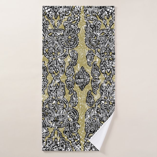  seamless grunge Cambodian floral patternethnic,ab Bath Towel (Bath Towel)
