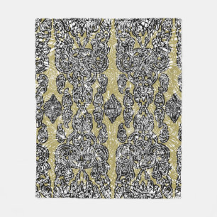 seamless grunge Cambodian floral patternethnic,ab Fleece Blanket