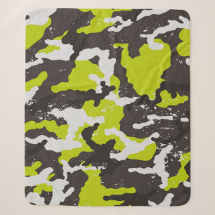 Seamless grunge camouflage background. Camouflage Sherpa Blanket