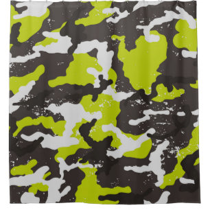 Seamless grunge camouflage background. Camouflage Shower Curtain