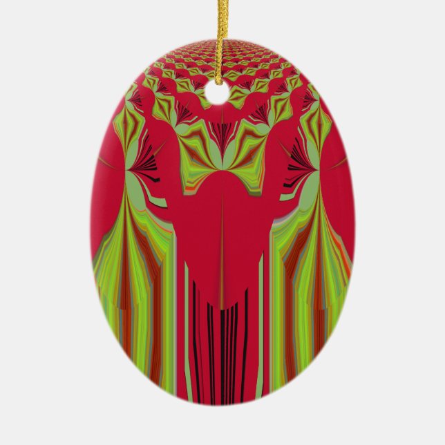 Seamless Hakuna Matata design Ceramic Tree Decoration (Front)