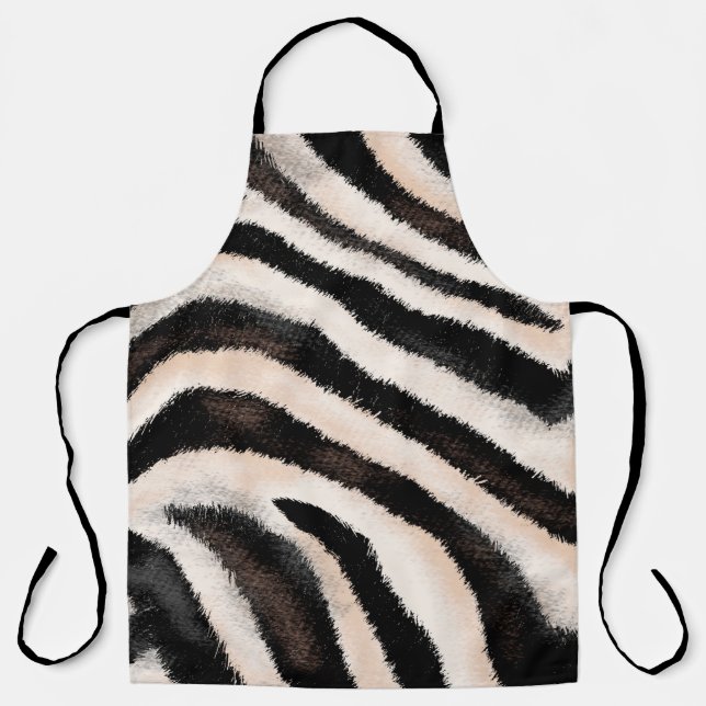 Seamless hand drawing zebra texture, animal print, apron (Front)