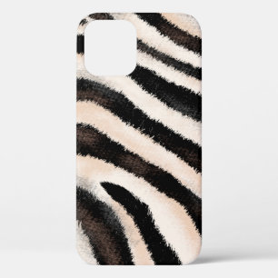 Seamless hand drawing zebra texture, animal print, iPhone 12 case