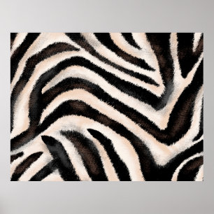 Seamless hand drawing zebra texture, animal print, poster