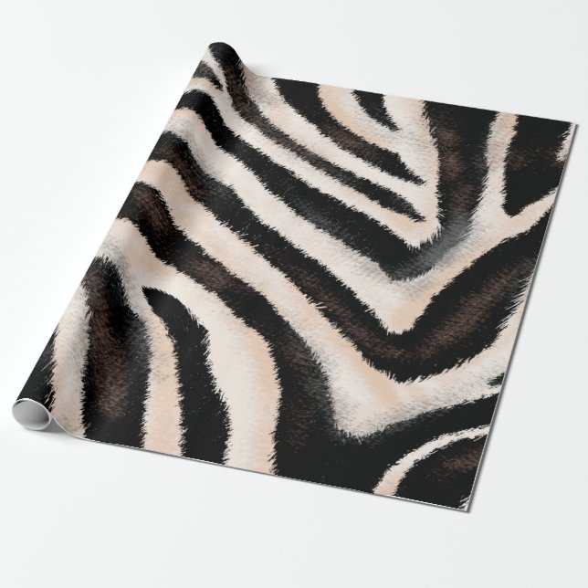 Seamless hand drawing zebra texture, animal print, wrapping paper (Unrolled)