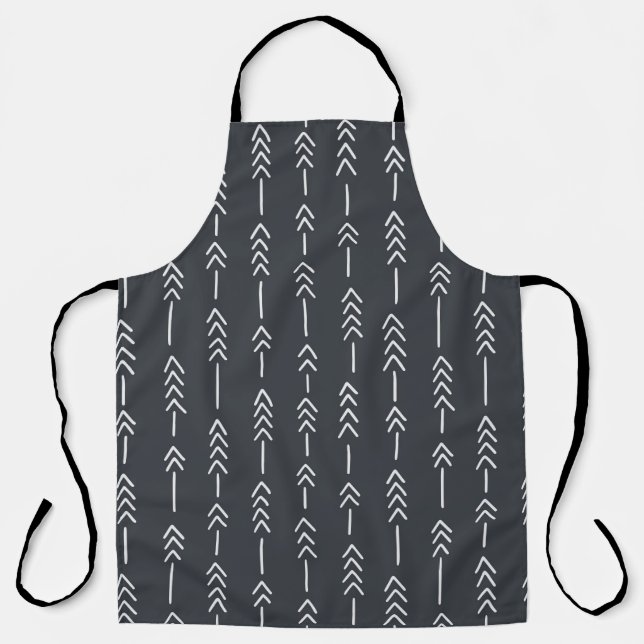 Seamless hand drawn geometric tribal pattern with  apron (Front)
