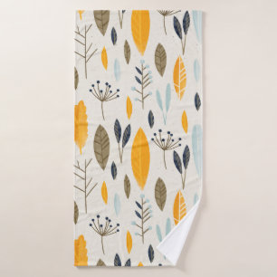 Seamless hand illustrated floral pattern on paper bath towel